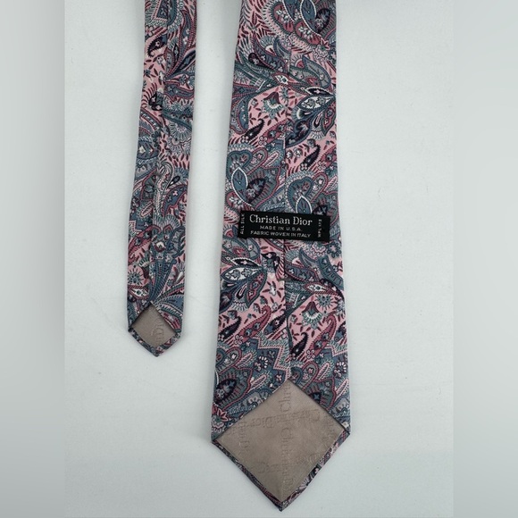 Vintage EUC Christian Dior Silk Paisley Tie Men’s Necktie USA Made - Picture 2 of 2